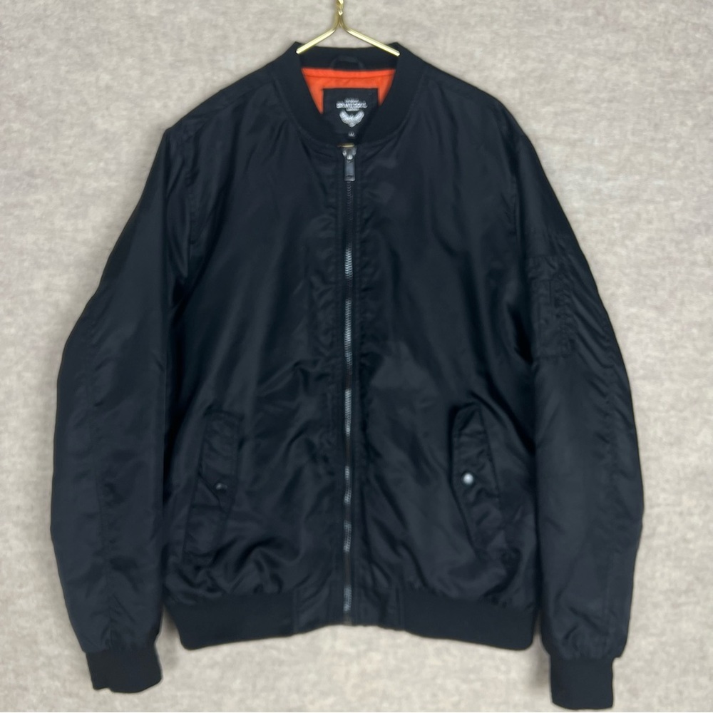 Brave Soul Men's Black Bomber Jacket - Size XL